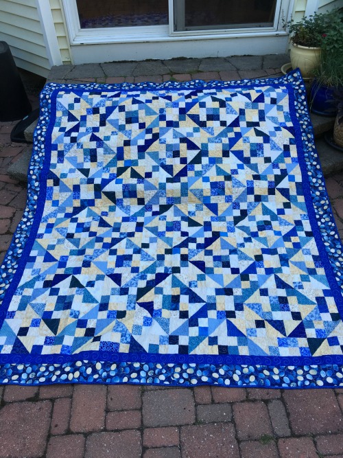 Whole quilt. Can you see the slight "woven" feel to the design? I love Jacob's Ladder because it's a seriously versatile block!