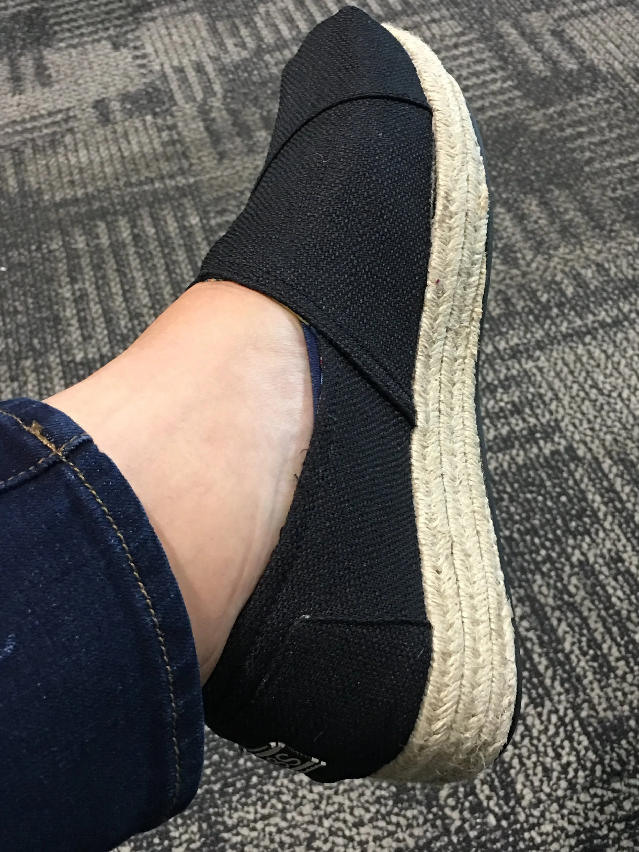 During a layover in Detroit coming home from vacay. Even at the end of two weeks of walking, my feet still loved these Skechers!