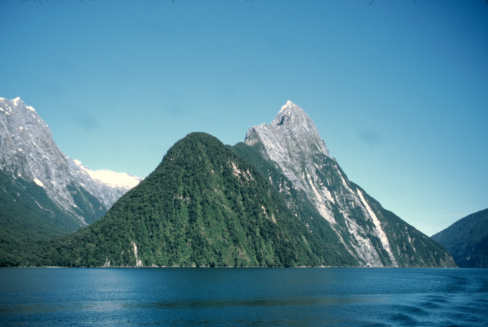 Mitre Peak rises out of Milford Sound near the end of the Milford Track.