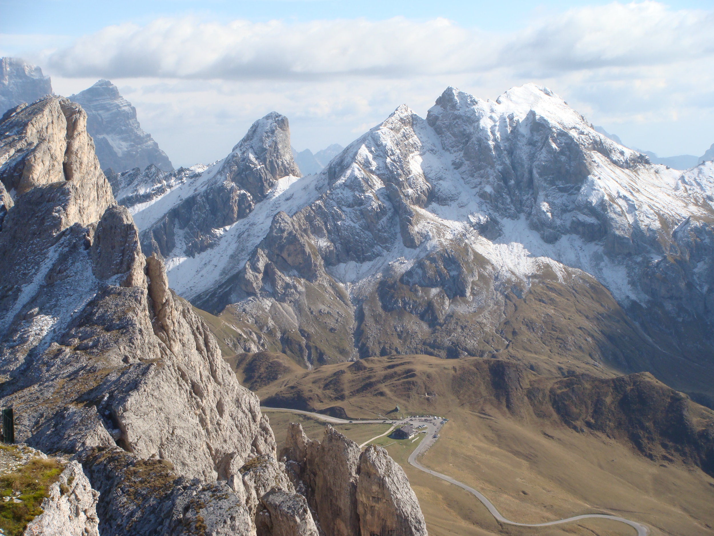 The Dolomites are known for their rugged limestone peaks.