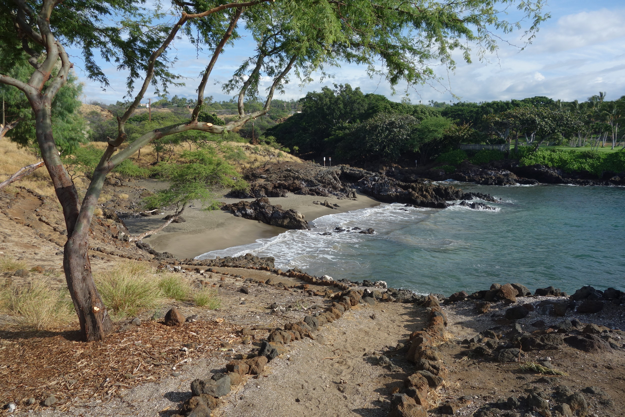 Much of the Ala Kahakai National Historic Trail runs directly on the gorgeous coastline of the Island of Hawaii.