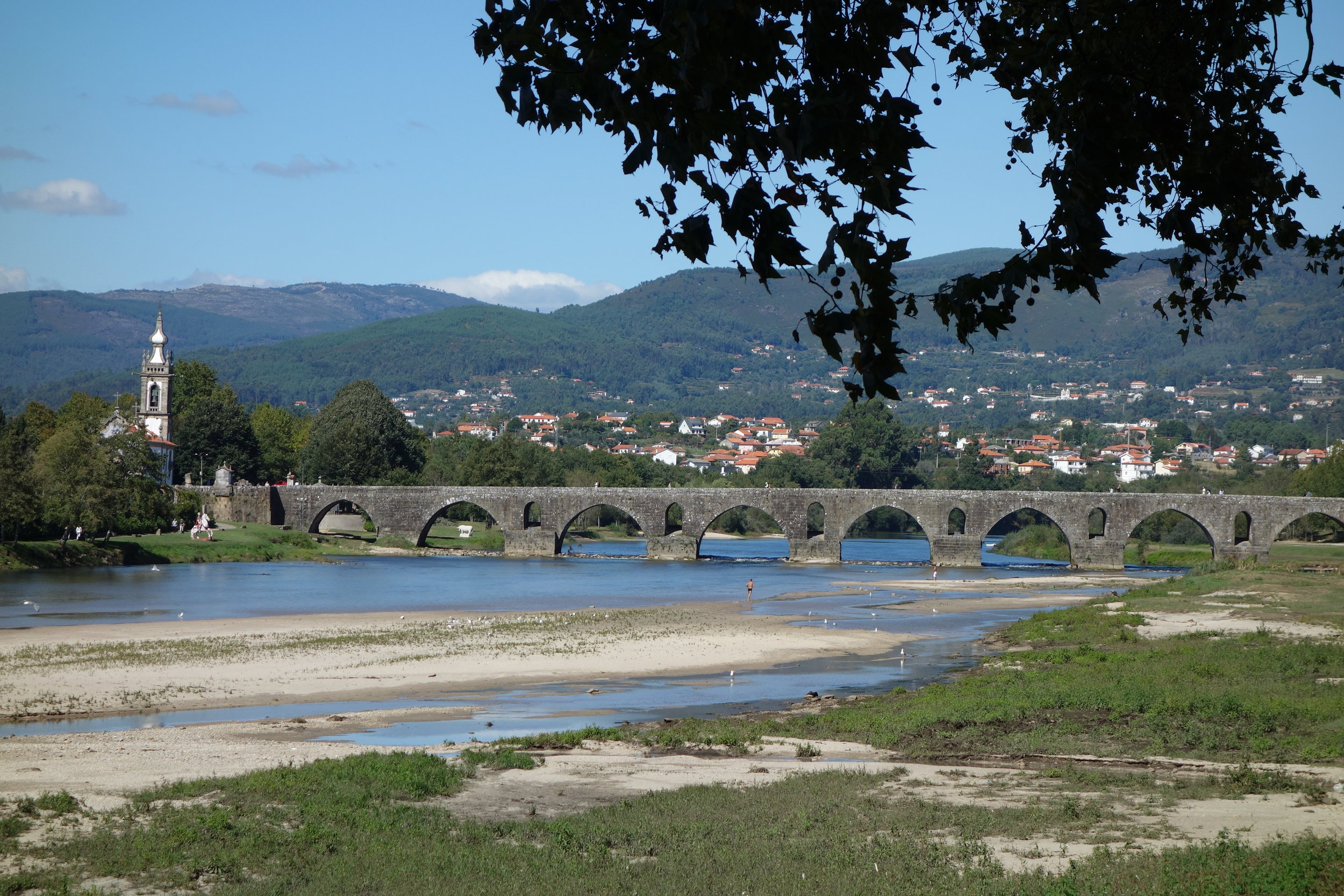 Ponte de Lima, one of the lovely medieval towns along the Camino Portugues, has an especially long bridge with many arches: it was built in the 14th century on Roman foundations.