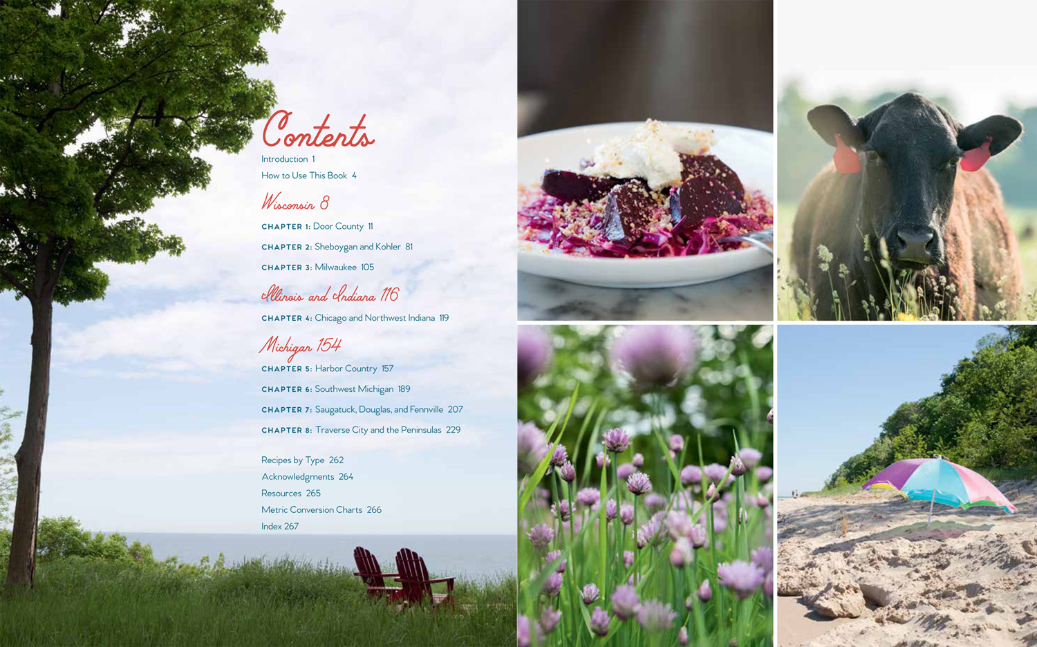 Excerpted from The Lake Michigan Cottage Cookbook Copyright Teri Genovese (left, row 1 left and row 2 right) and David Nevala (row 1 right and row 2 left). Used with permission from Storey Publishing.