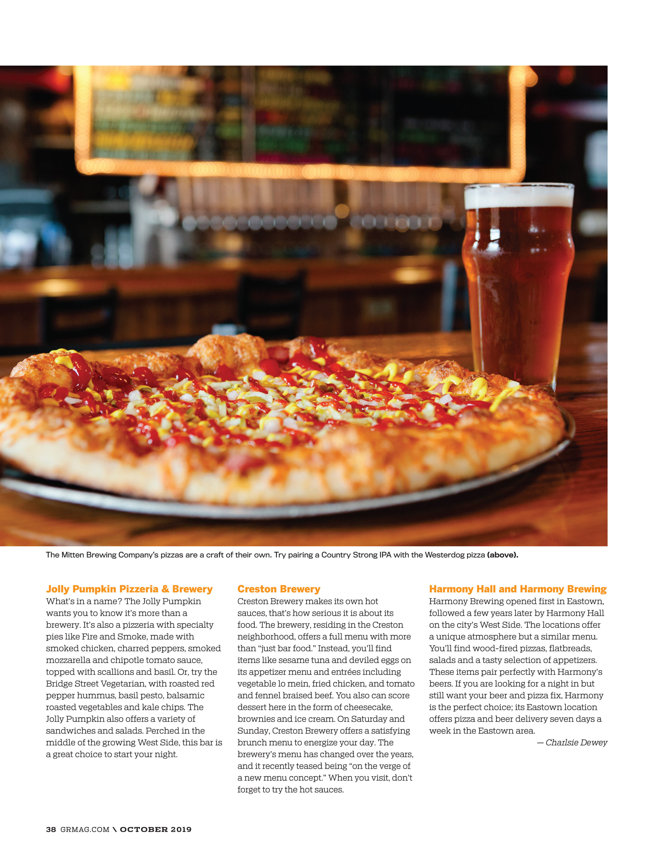 Grand Rapids Magazine Brewery Guide Cover Story - October 2019