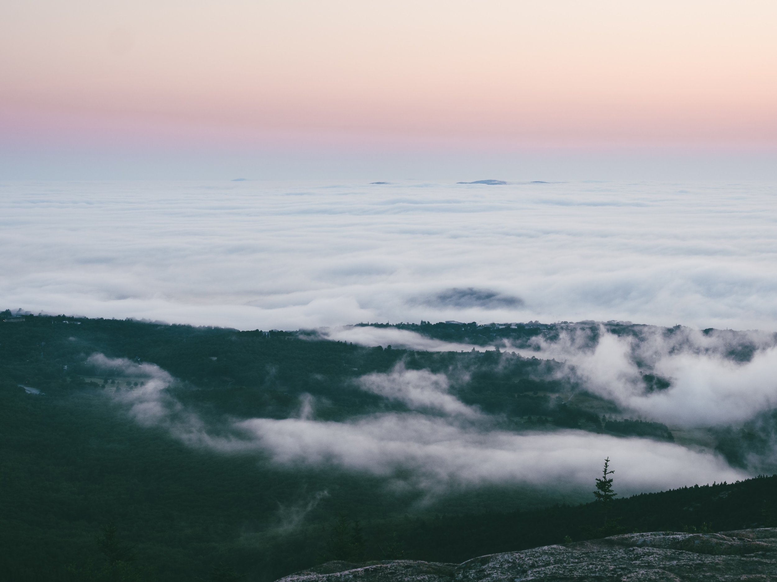 Above the clouds.