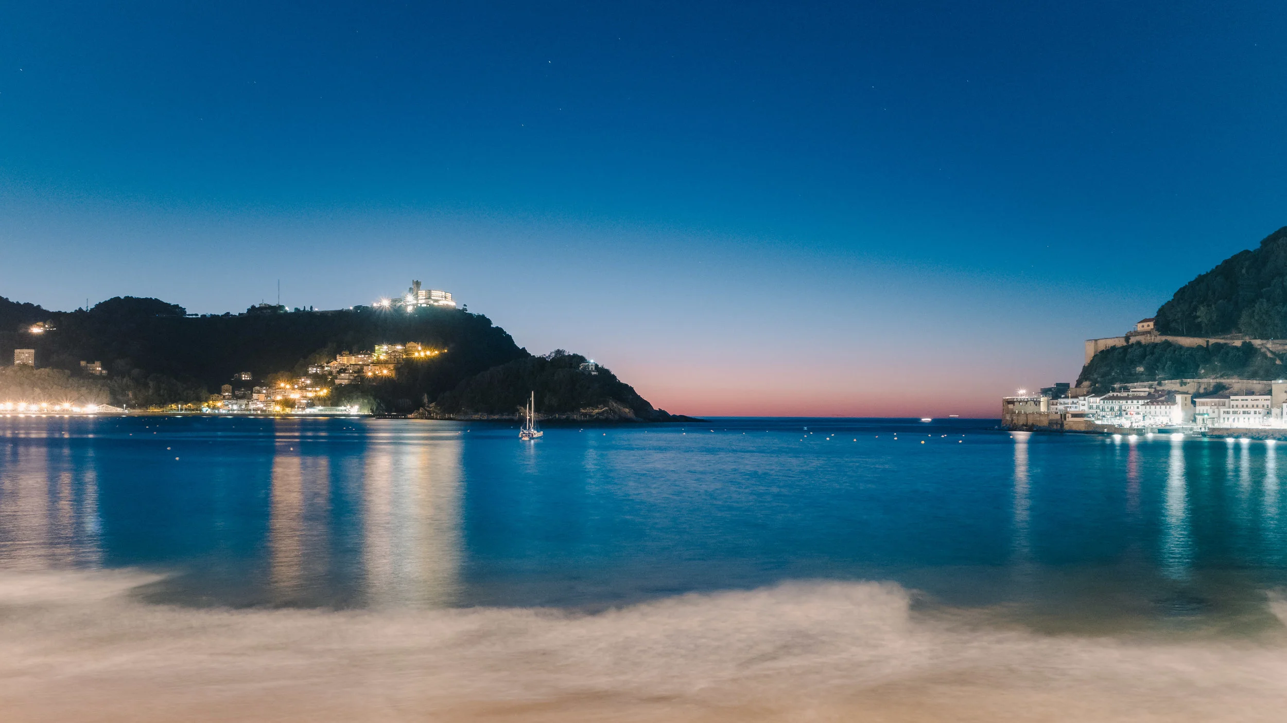 Night over the bay in San Sebastián.