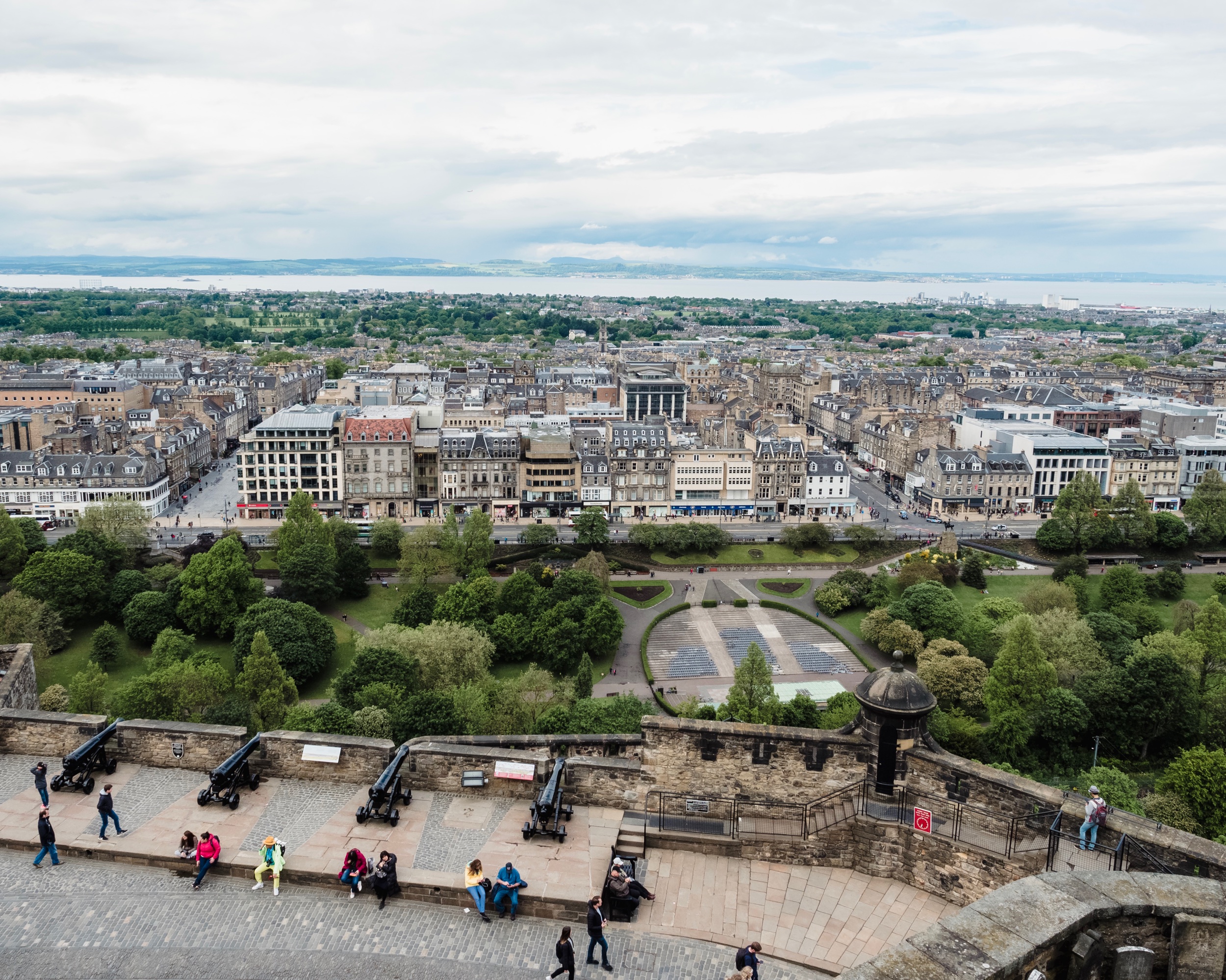 Downtown Edinburgh from the top of Edinburgh Castle