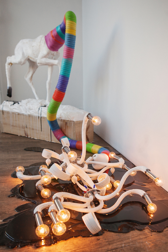 READERS' CHOICE: BEST GALLERY SHOW-- SOLO (2015) Lauri Lynnxe Murphy's exhibition, " Lament ", at Leon Gallery. Photograph by Amanda Tipton .