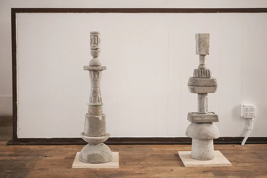 Readymade Form Stack #1 (left) 12" x 12" x 32" Concrete Available Readymade Form Stack #2 (right) 12" x 12" x 32" Concrete Available