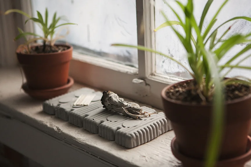 Cookie Platter, Blind Collaboration with Jaimie Gershen 10" x 4" x 1" Concrete, matchsticks, sage NFS
