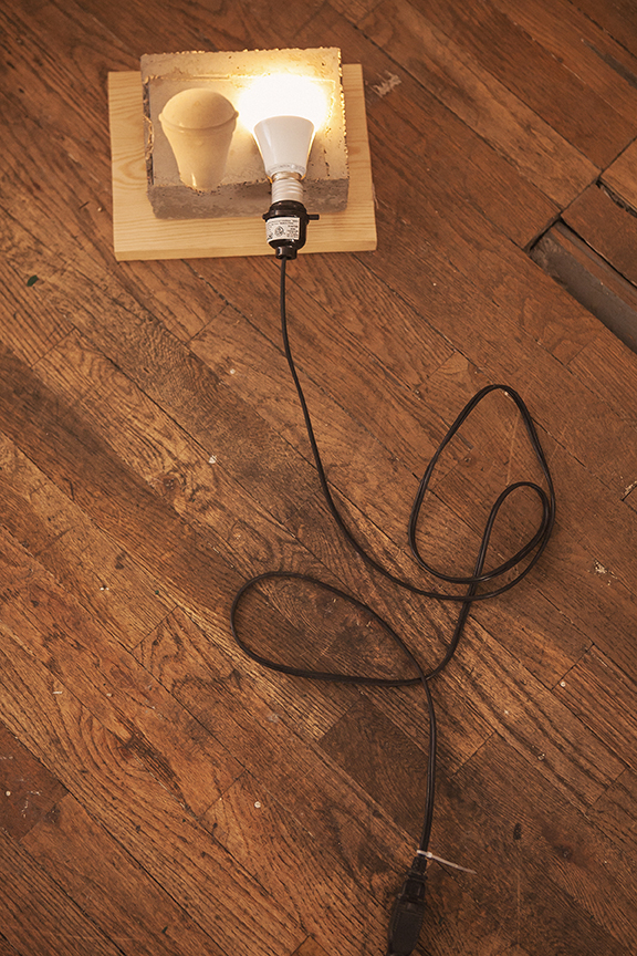 Hold On variable dimensions Concrete, light bulb, power cord Available