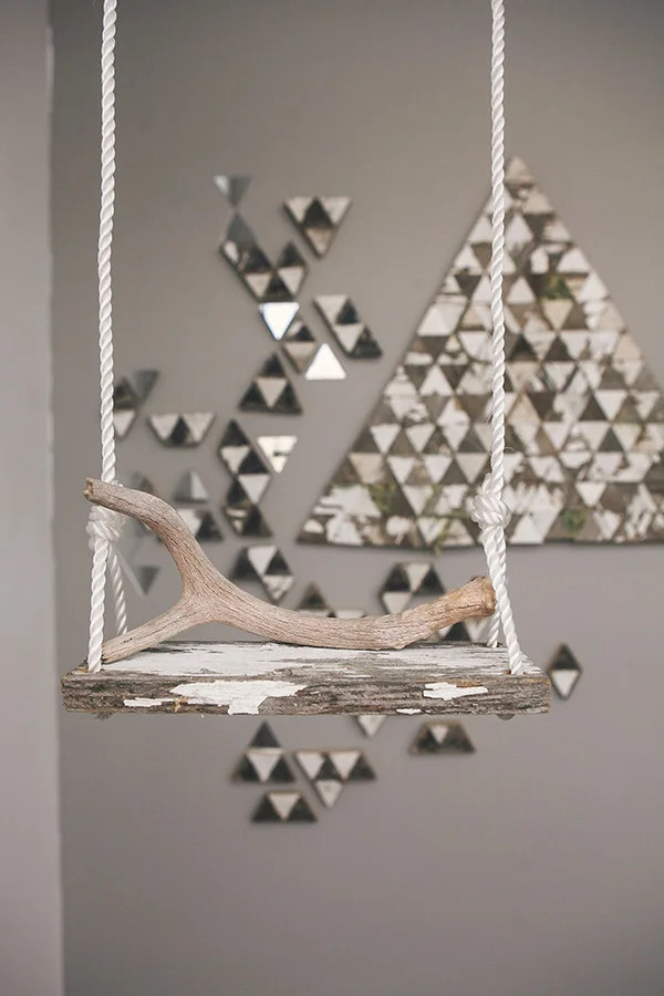 Front: Swings Back: Wood, Paint & Moss Large Triangle