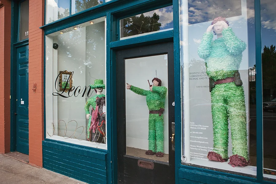 "Western American Posse for the People. A phenomenal Order of Historical yet Dissimilar Expressions of Artistic and Social Considerations." Patrol Guard Piñatas 73" x 22" (Guards) 71" x 50" x 22" (Mounted Guard), Available