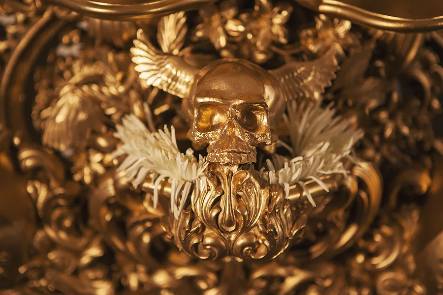 "The Symbolic Collisions of a Tragicomic Character Worth His Weight in Gold" (detail) 10ft 10" x 5ft 5", Available