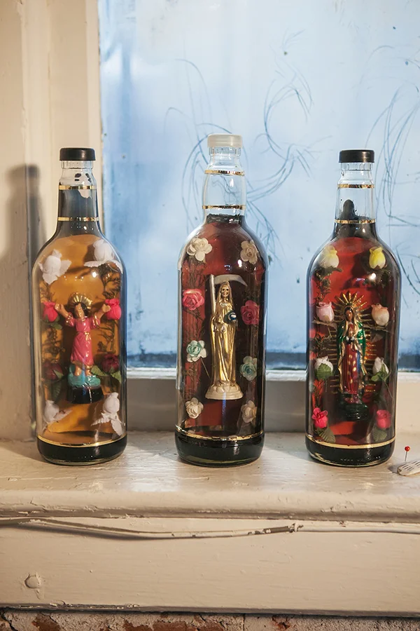 "Bottled Saints" 11 1/2" x 4", Available