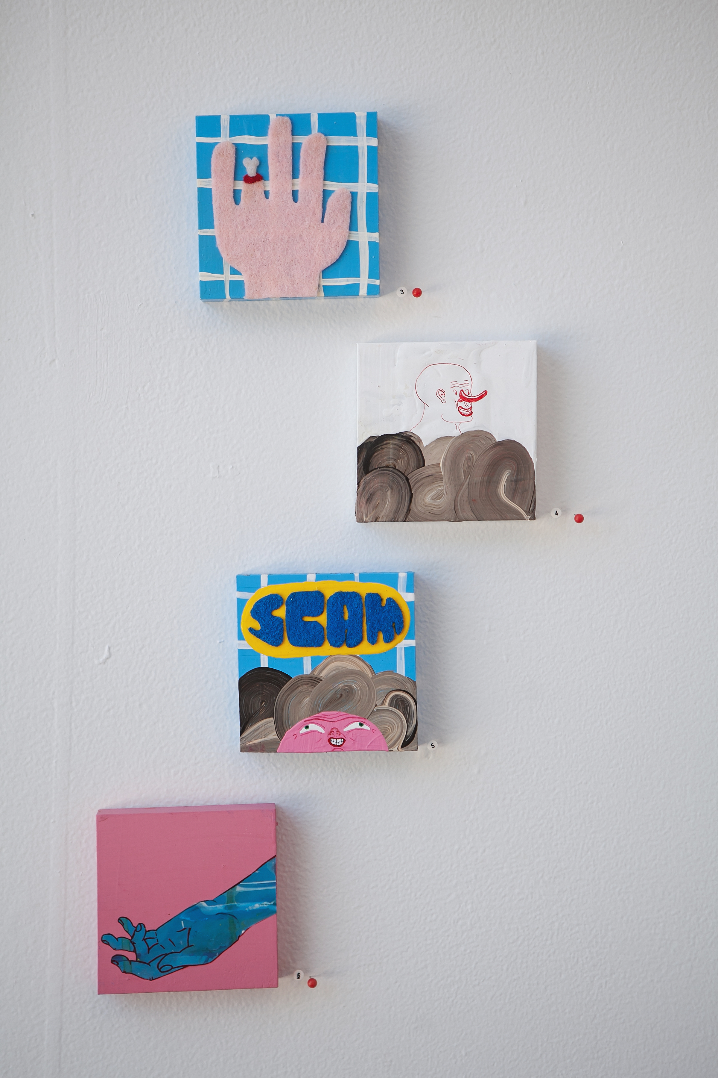 Top to Bottom: Commitment Issues 3.5” x 3.5” 2017 Sold Untitled 3.5” x 3.5” 2018 Sold Scam 3.5” x 3.5” 2018 $80 Untitled 3.5” x 3.5” 2018 Sold