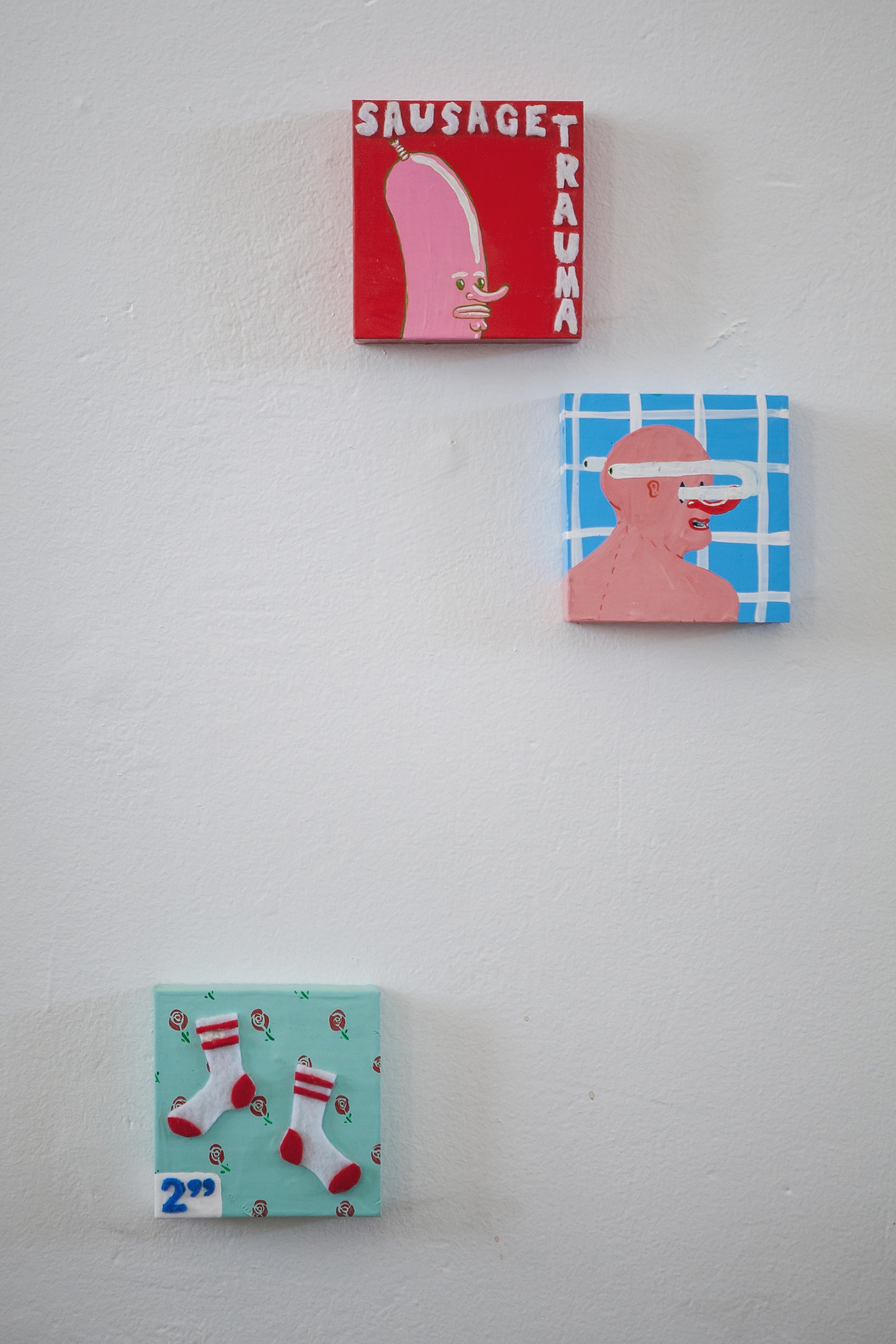 Top to Botom: Sausage Trauma 3.5” x 3.5” 2018 $150 Turnaround 3.5” x 3.5” 2018 Sold Untitled 3.5” x 3.5” 2018 $120