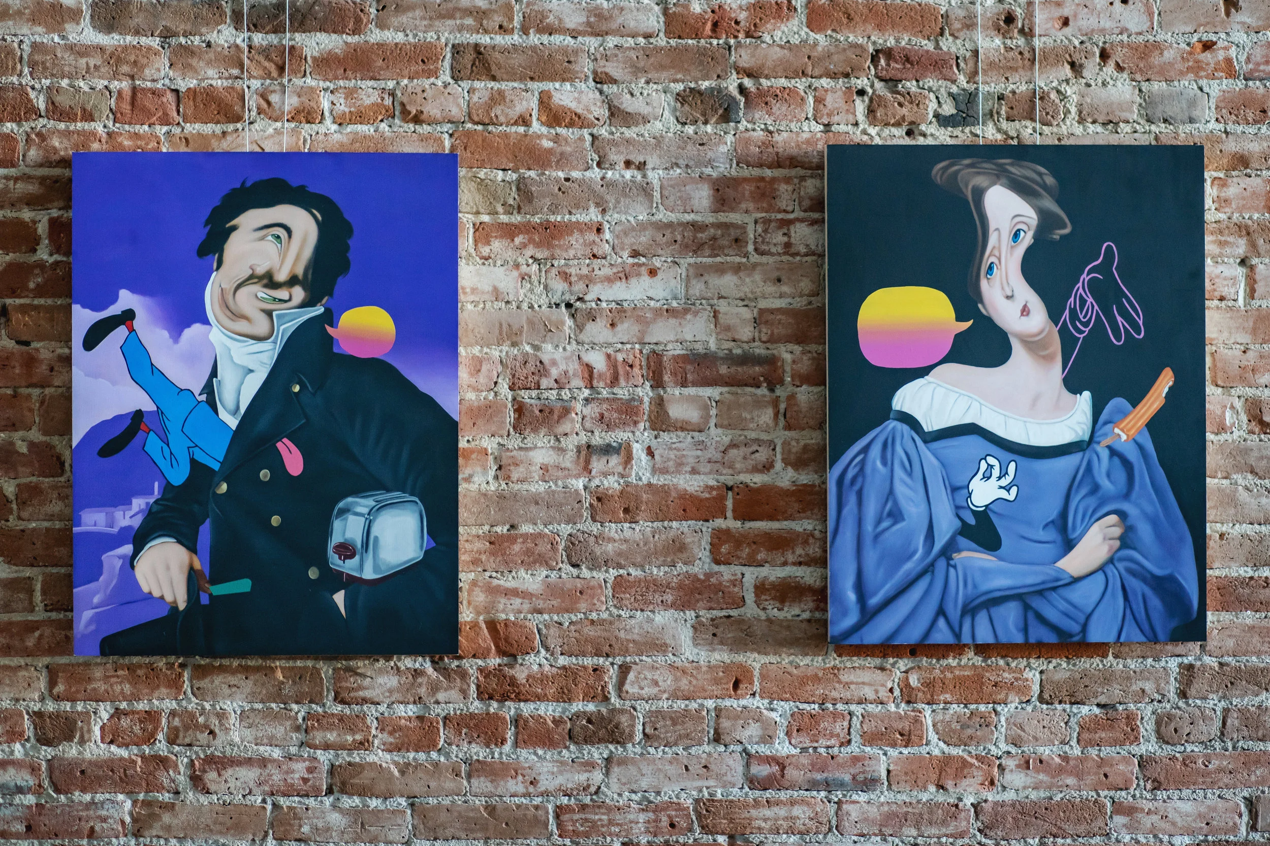 Toast (L) & Neon (R) - 24" x 30" - Oil on Panel - $1,700