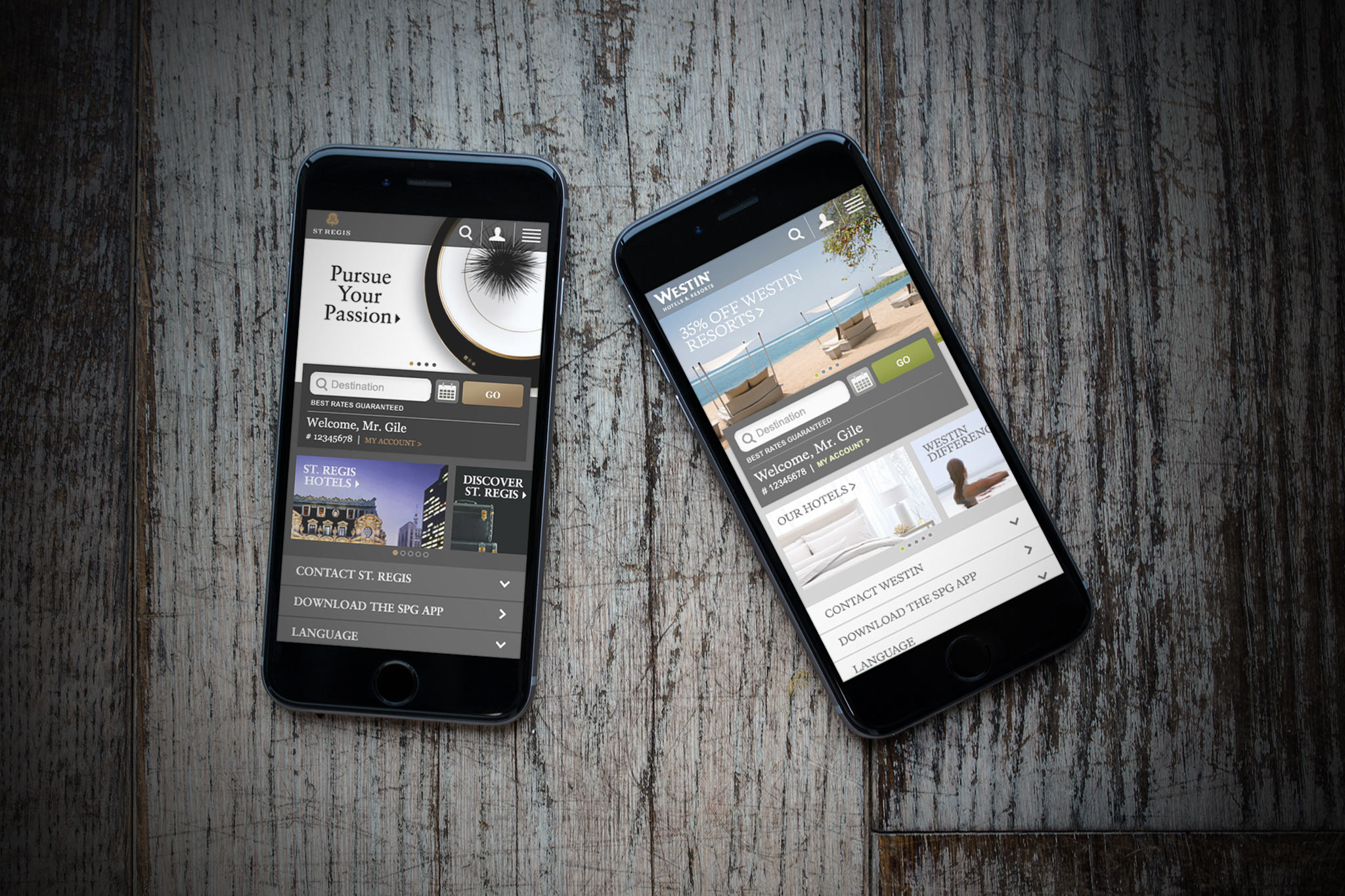 Starwood Hotels - Mobile Site