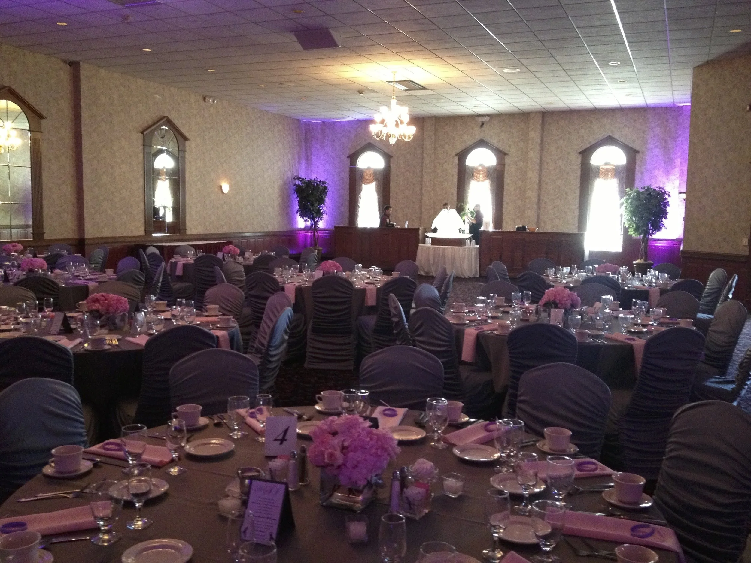 Purple Uplighting at Our Wedding Venue