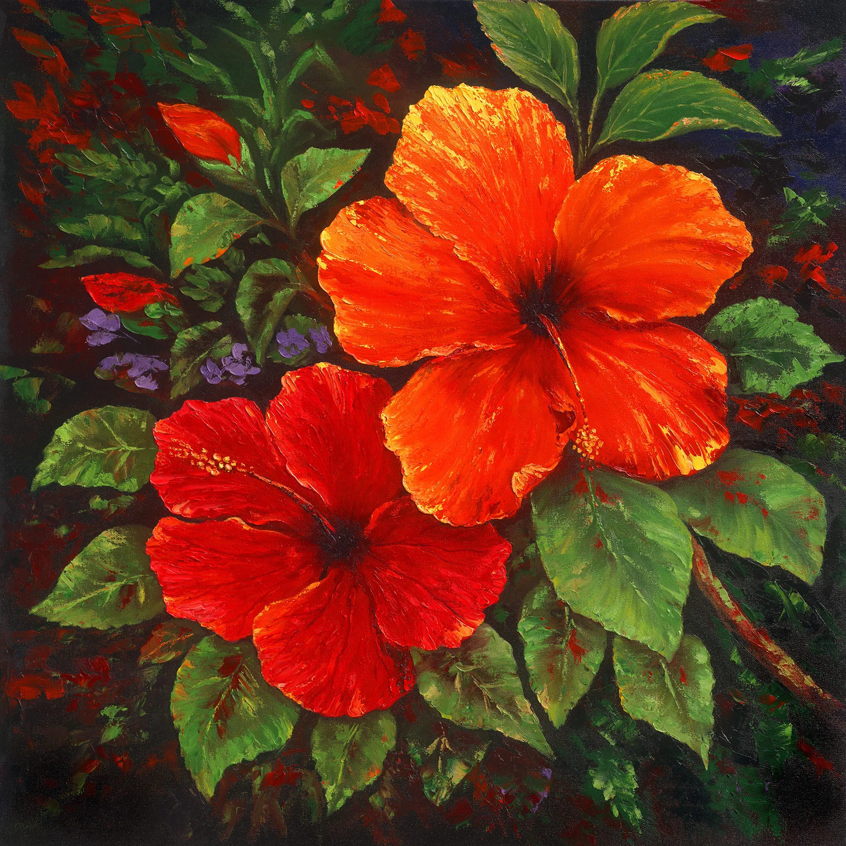 "Red Hibiscus" 32x32