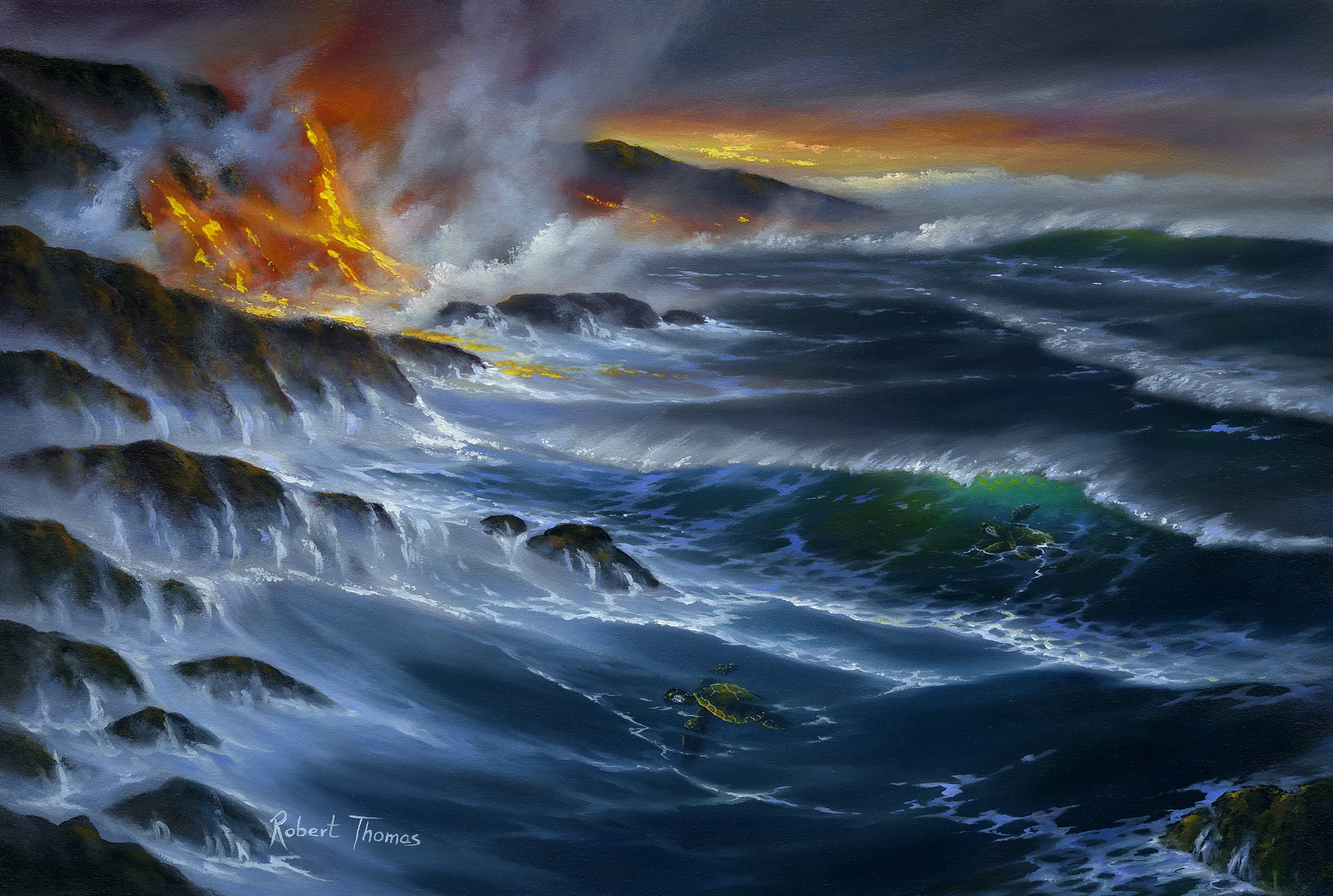 "Kilauea Turtles" 24x36
