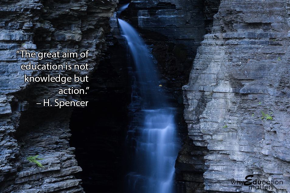 “The great aim of education is not knowledge but action.” – H. Spencer