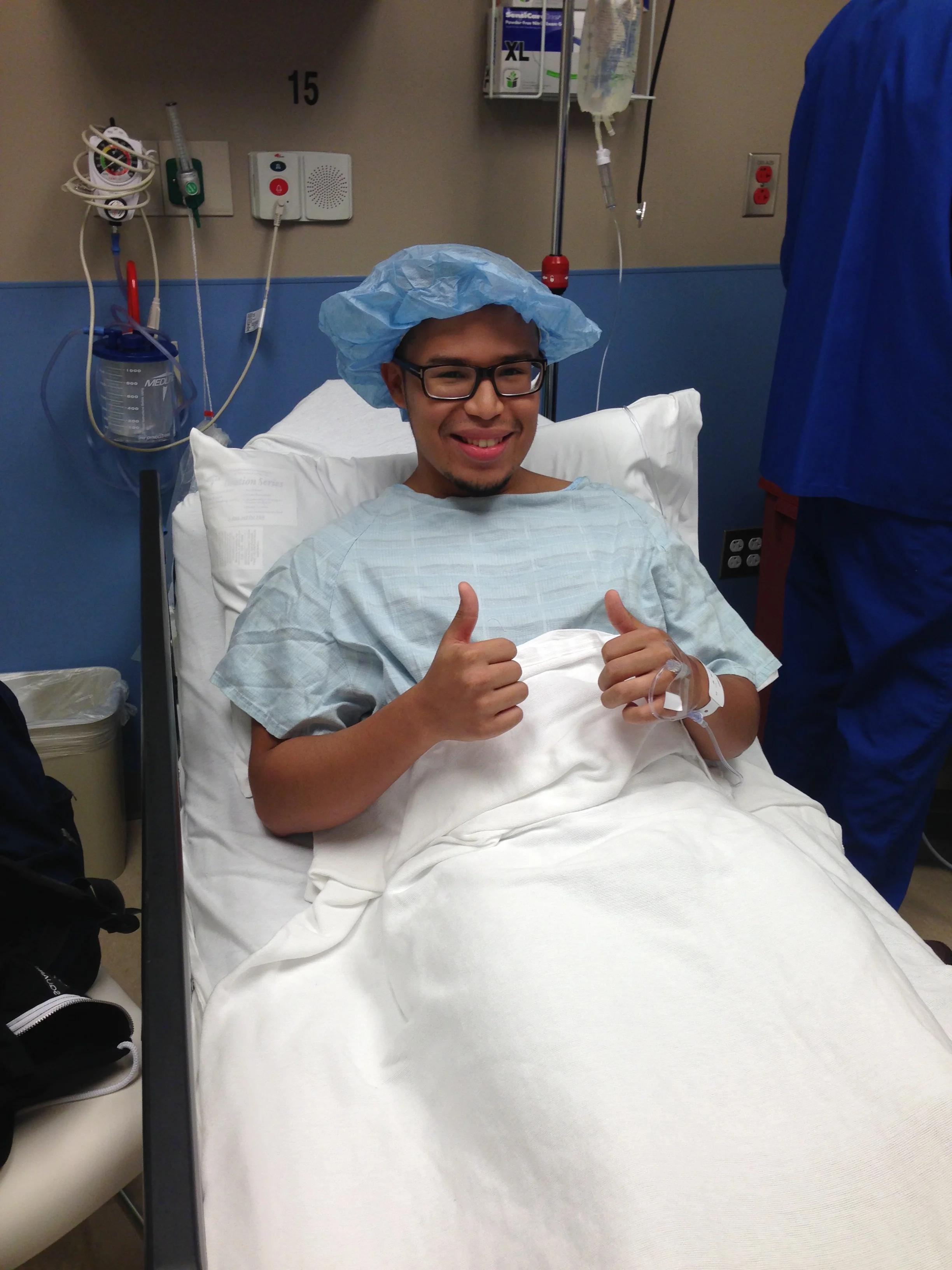 Ron getting ready for surgery