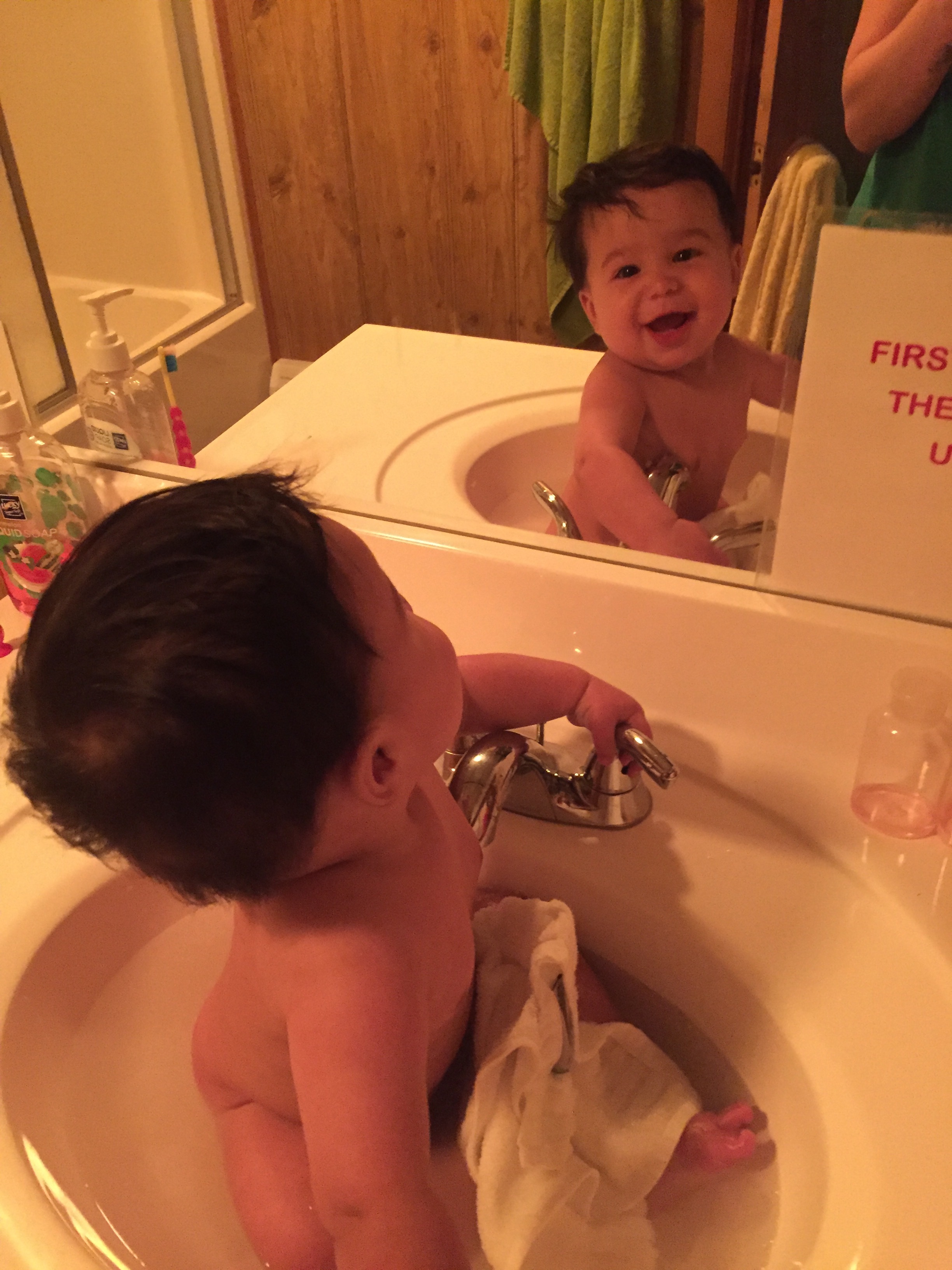 Baby in the sink!