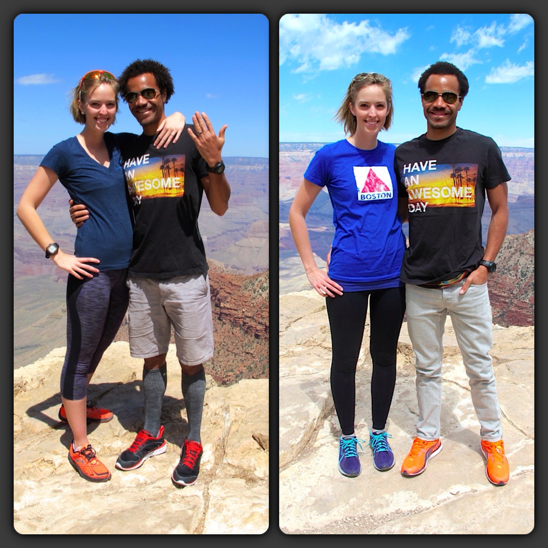 Then & Now.... 2013 = elopement vs 2014 = 1 year anniversary. Same spot, JUST as happy. 