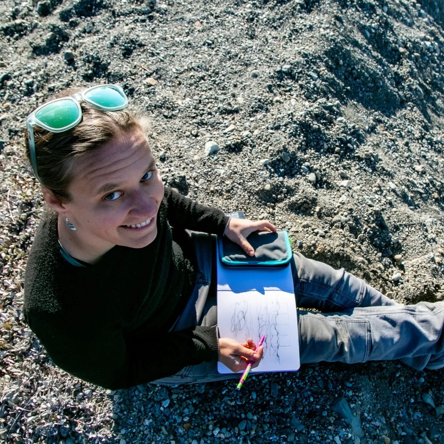 Kristin Link sketching a landscape
