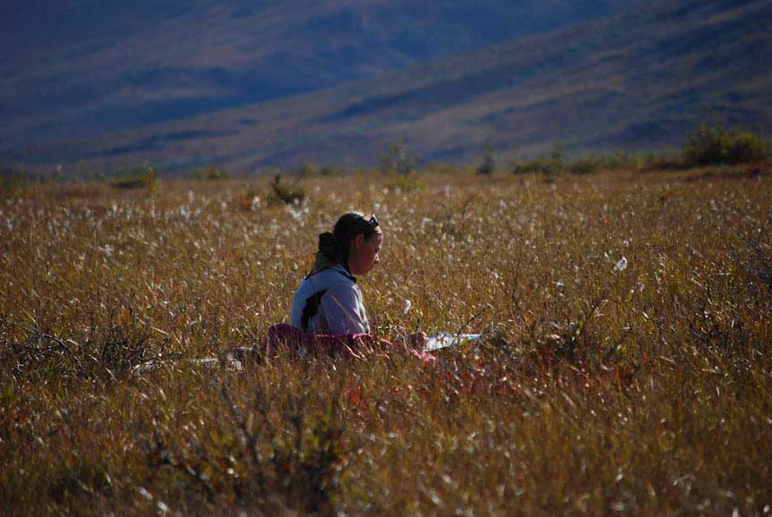 Field sketching on the Noatak River, Gates of the Arctic. Photo by Richard Kahn