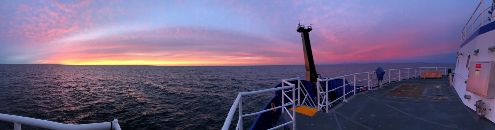 Sunset off the bow