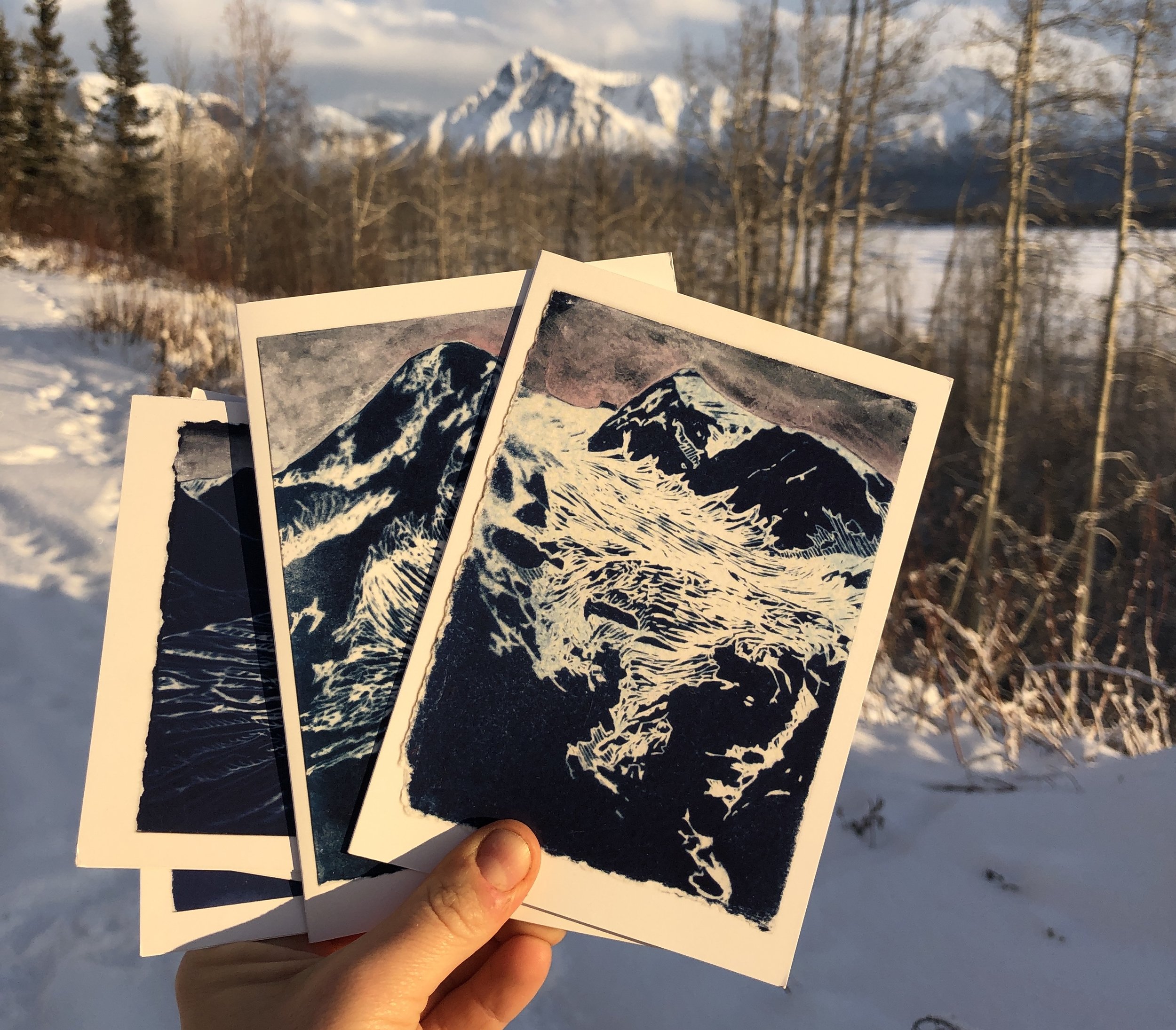 Glacier Cyanotype Greeting Cards