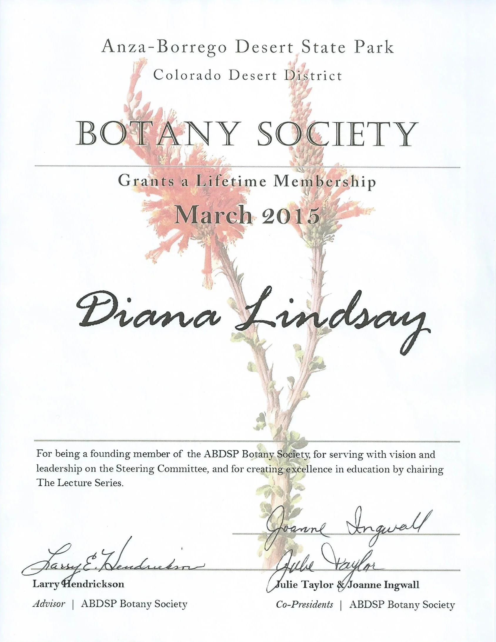 Click on the certificate to see a larger image.