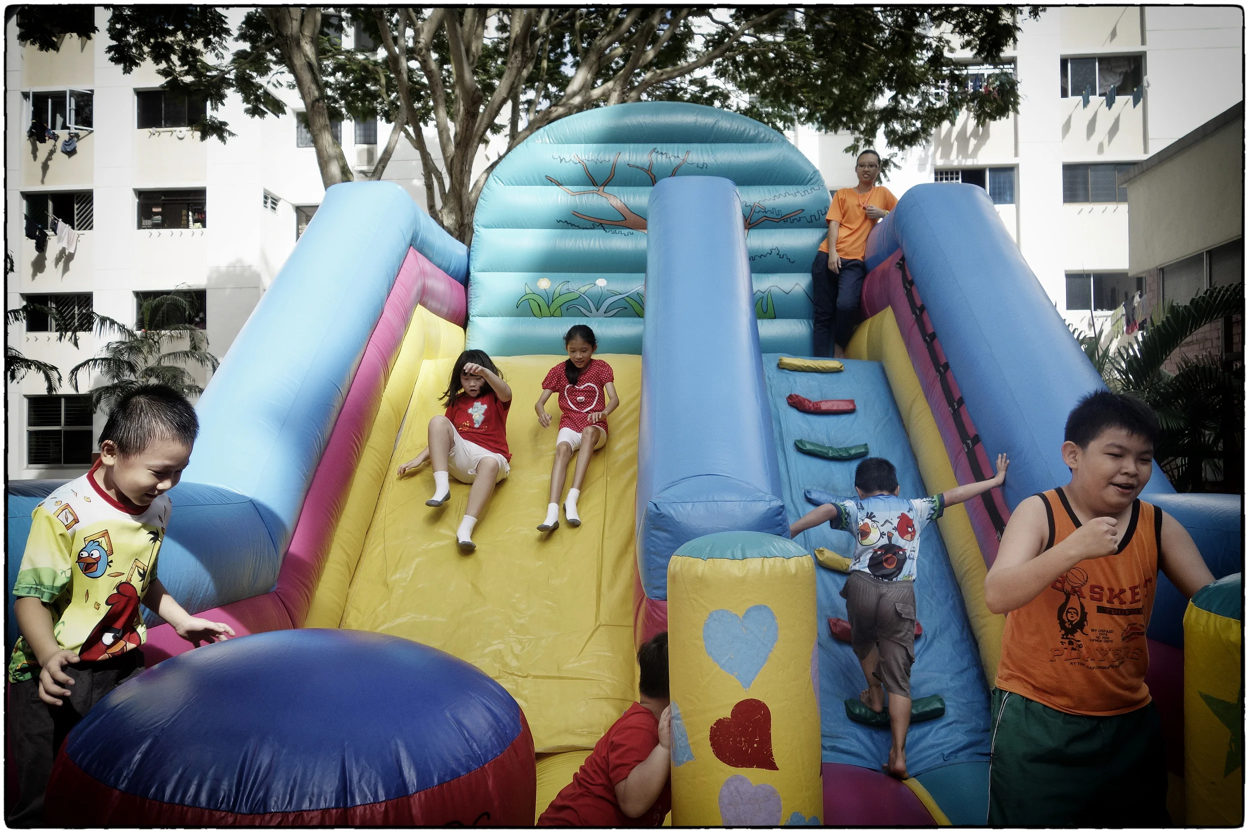Bouncy slide fun in Serangoon Central.