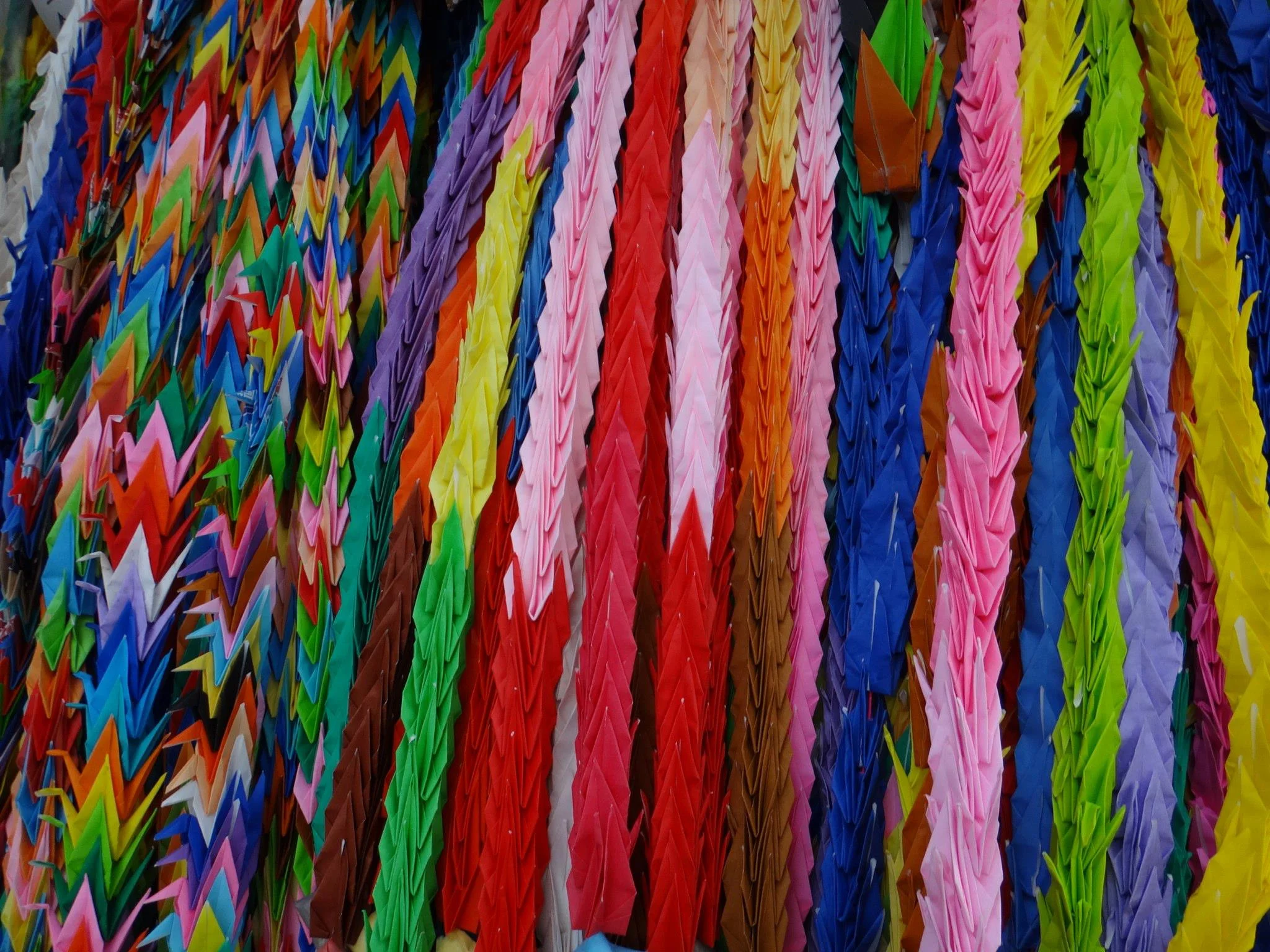 Origami Cranes left as tributes