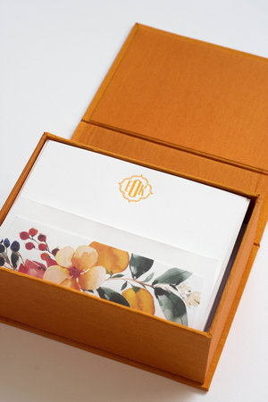 Grand Magenta Silk Stationery Box - G20 — Haute Papier