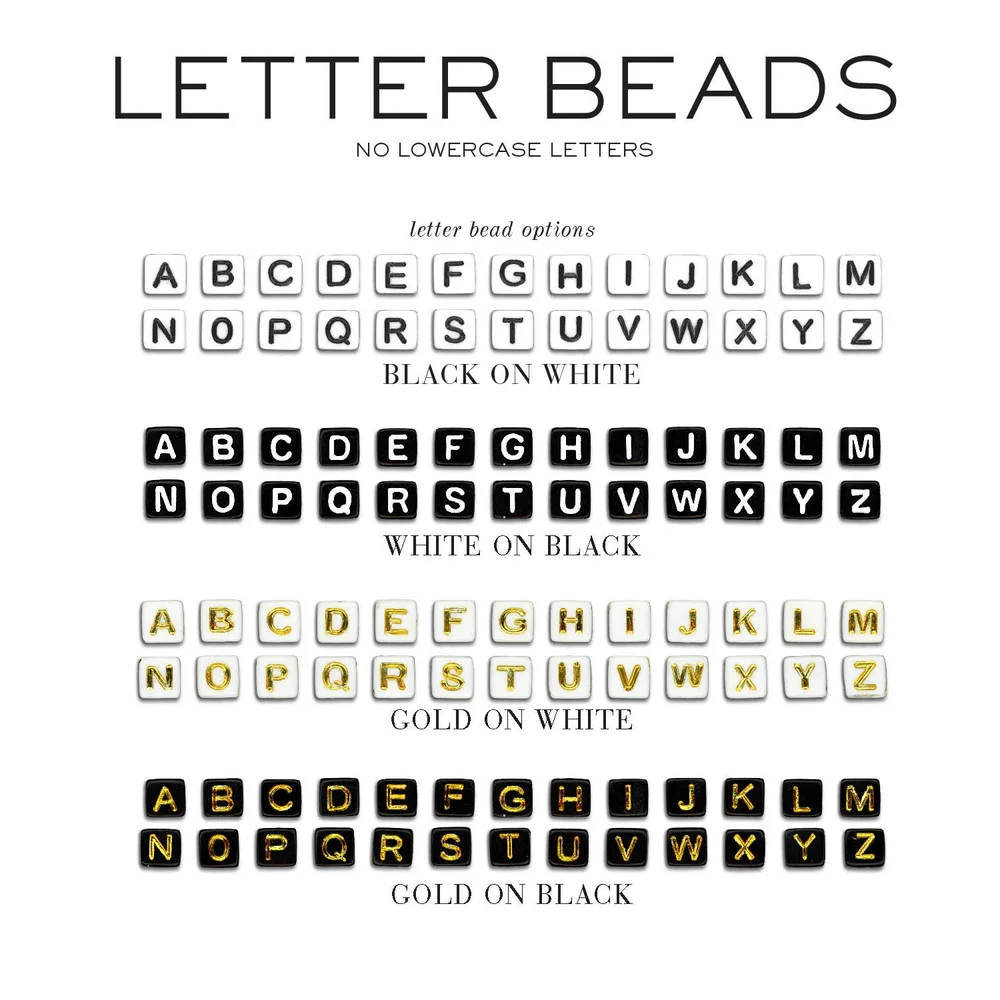 WHOLESALE Letter Beads Notepad Gold on Black — Haute Papier