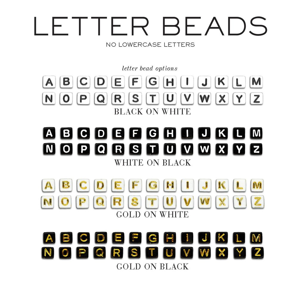 Letter Beads White on Black Notepad — Haute Papier