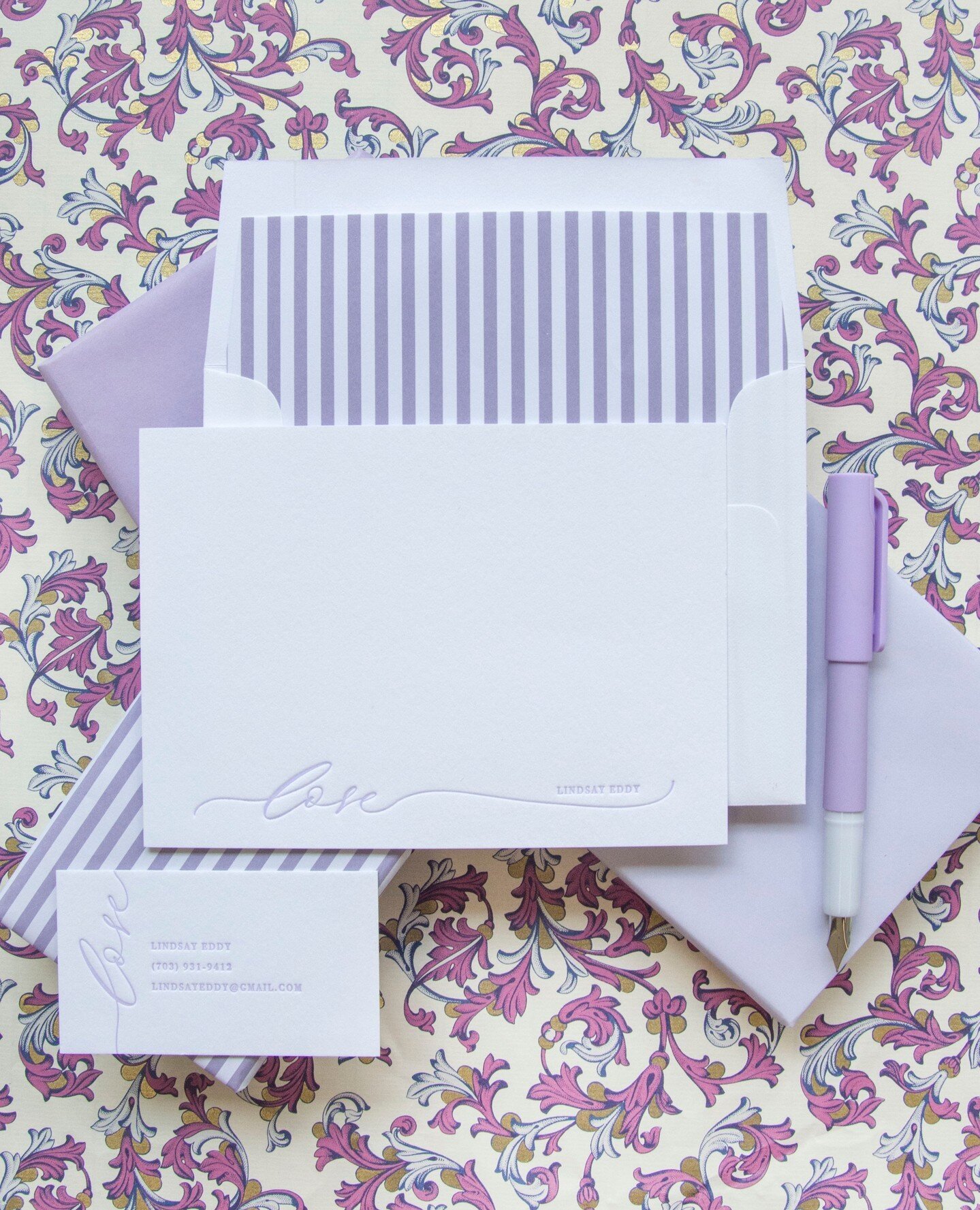 We're ready to spring into the holiday weekend with this lovely lilac stationery.  Swipe for a close up of the beautiful impression!⁠
.⁠
.⁠
.⁠
#hautepapier #letterpress #letterpressed #letterpresslove #acreativedc #dailydoseofpaper ⁠
#pursuepretty #t