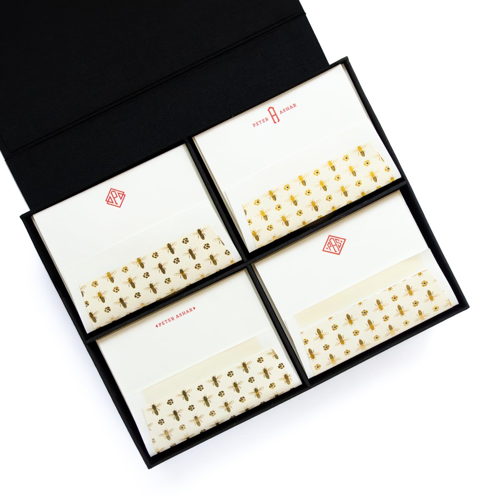 Grand Black Silk Stationery Box - G17 — Haute Papier