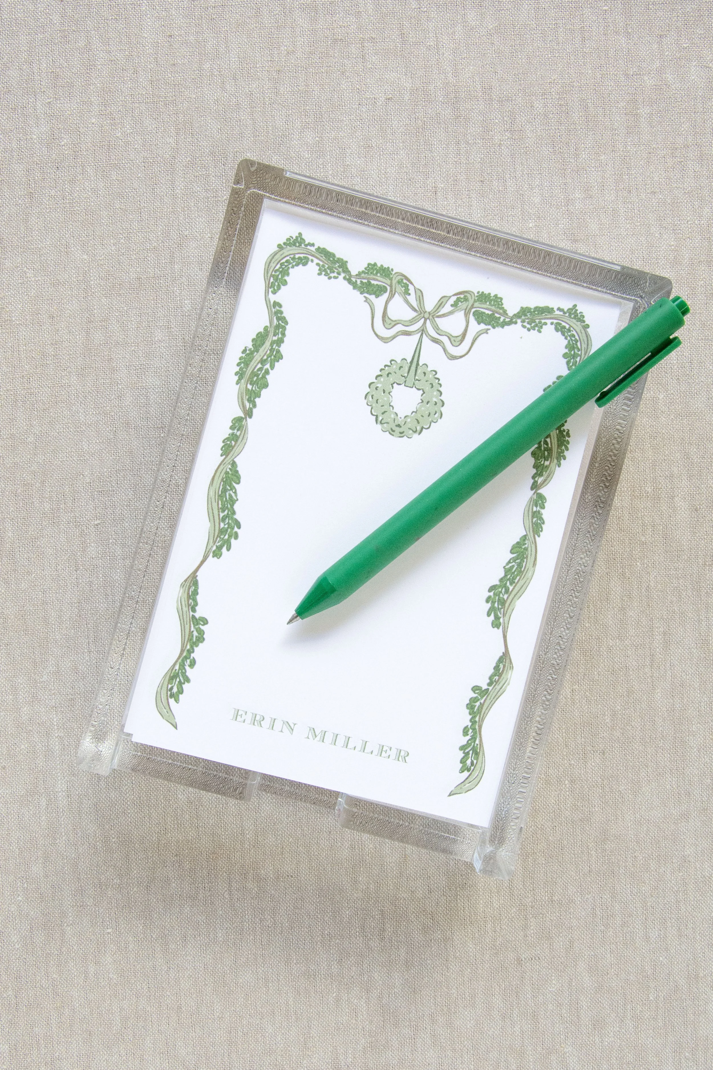 AcrylicNoteSet_GreenGarland.jpg