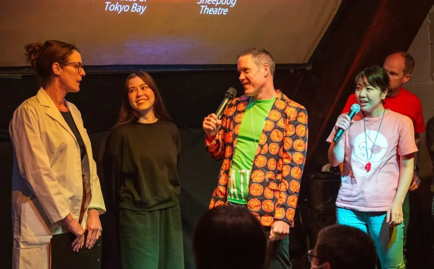 Halloween improv comedy night at What the Dickens! British pub in Ebisu Tokyo, indoor and seated | 恵比寿 ハロウィン 屋内イベント 大人 即興コメディ What the Dickens!