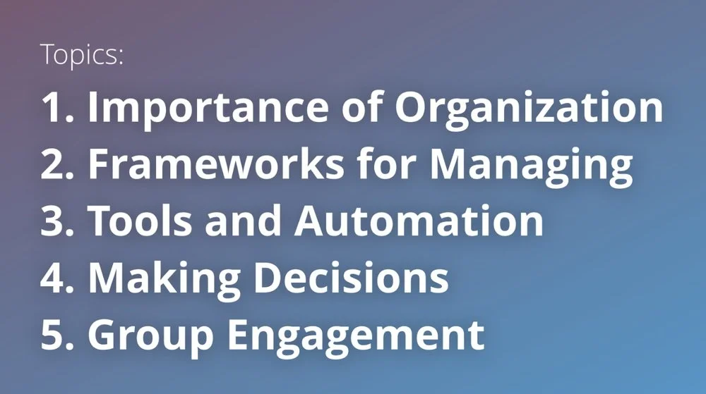 Improv leadership and organization workshop topics