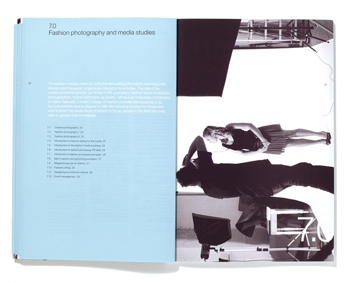   London College of Fashion  Spread from short courses brochure 