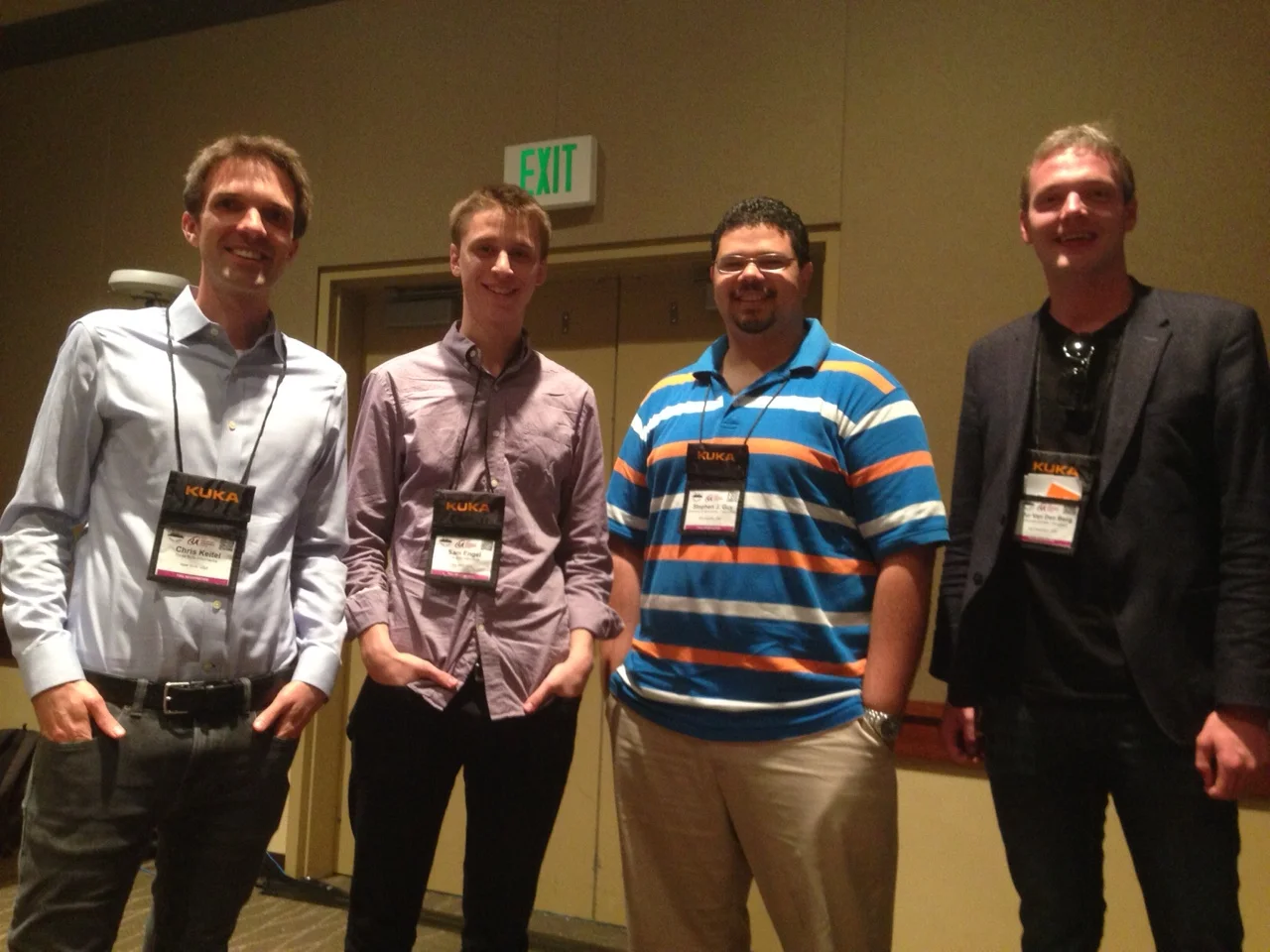 Chris Keitel and Sam Engel from Three Byte with Stephen Guy and Jur van der Berg (the ORCA guys!)