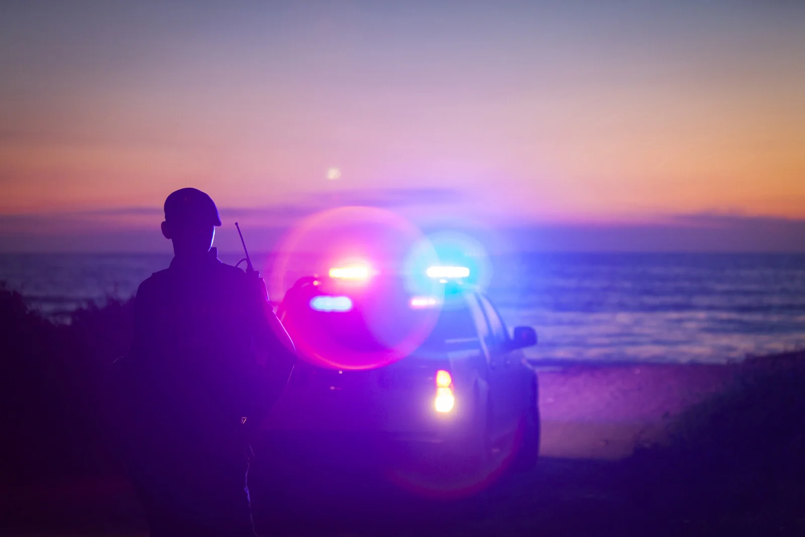 Military police on the beach, Ecuador