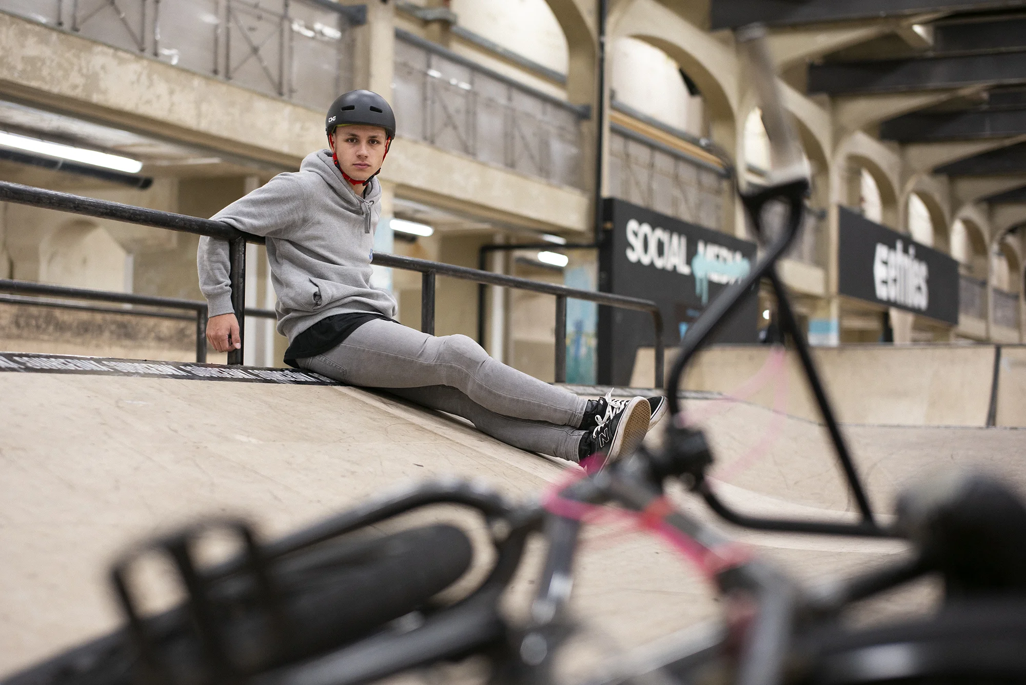 Jack Mould - Pro BMX rider photographed at the The Source Park, Hastings.