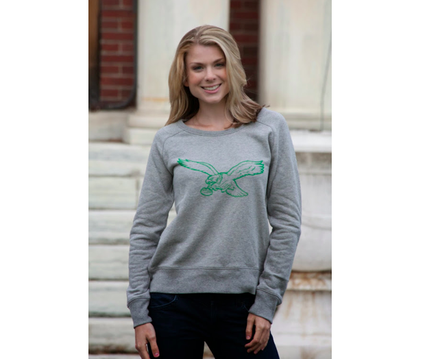 #638017-006 Eagles Womens Glimmer Crew $70.00